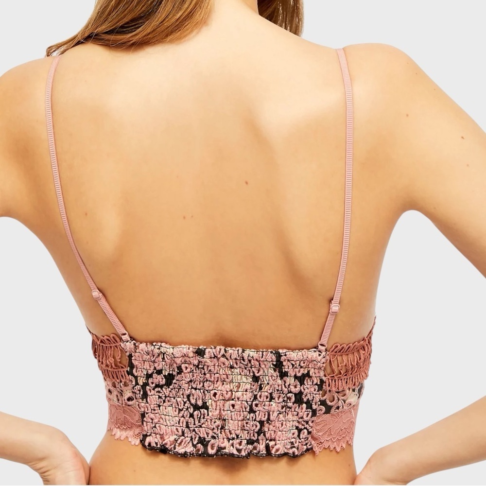 Free People Intimately Emma Soft Bra Women’s Medium Brown Embroidered Lace NWT - Picture 2 of 16